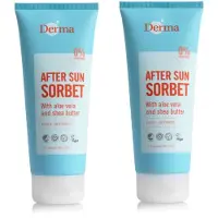 Derma After Sun Sorbet 2 x 200 ml - Snelle Absorptie - Met Aloe Vera Shea Butter en Amandelolie - AllergyCertified - Parfumvrij