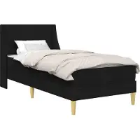 vidaXL Bedframe met matras met hoofdeinde Zwart 90 x 200 cm Polyester