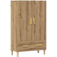 vidaXL Hoge kast 70x31x115 cm bewerkt hout artisanaal eikenkleur