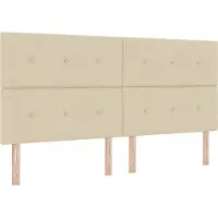 vidaXL LED Box Spring Bed met hoofdeinde Crème 200 x 200 cm Stof