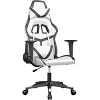 vidaXL Massage gamestoel kunstleer wit en zwart