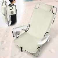 Markenlos Comfortabele strandstoel met geïntegreerde koeltas en rugzak, ideaal voor een dagje strand