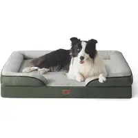 OEM Ergonomische hondenbank van boxkussing - 89x63 cm, antislip, wasbaar, geschikt voor middelgrote honden, in de kleur "Deens groen"