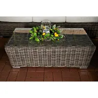 Sonstige Verlage Glazen bijzettafel – Tuintafel van rotan – Salontafel – 100 cm