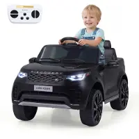 Costway 12V Land Rover Discovery kinderauto met vering, LED-koplampen, claxon, muziek en draadloze verbinding, geschikt voor kinderen vanaf 3 jaar