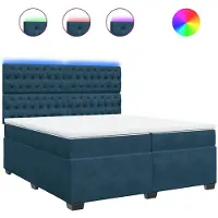 vidaXL Boxspring met matras fluweel blauw 200x200 cm