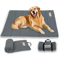 OEM Waterdichte hondenbed voor reizen – Antislip hondenmat van 110x68 cm, wasbaar hondenbed voor buiten, reizen en de kofferbak, geschikt voor honden en katten (grijs)