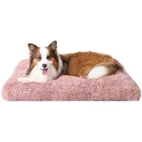 OEM XL-hondenbed voor grote honden, wasbaar hondenmandje, zacht en antislip hondenmat met lange pluis, roze, 105x70 cm