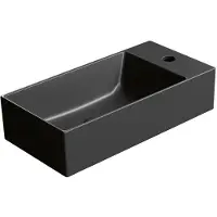 GSI Kube X Color Keramische wastafel 50x25cm, rechts/links, mat zwart