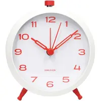 Karlsson Wekker Button Retro White Bright Scarlet Red