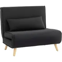 HOMCOM - Scandinavische - Loungestoel - Zwart - Verstelbare Rugleuning