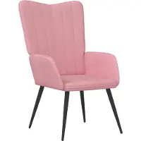 Syfax Relaxstoel fluweel roze