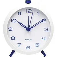 Karlsson Wekker Button Retro White Cobalt Blue