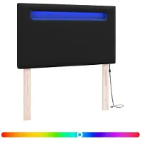 vidaXL LED Hoofdbord Zwart 90 cm Kunstleer