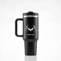 Diablo Chairs - Thermosbeker met een handvat - Burned Black - 3-in-1 deksel met siliconenafdichting - 1200 ml