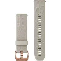 Garmin Siliconen Polsband 20mm Snelsluiting Zandkleur Met Roségoudkleurige Gesp Horlogebandje Zandkleur