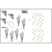 TakeAware 30x Frietzak krant 17cm papier + 30x houten frietvorkje - Festival thema feest evenement friet patat puntzak patat frites bakje snack zak uitdeel