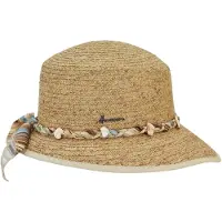 Herman Casquette en paille raphia légère et souple pour femme garnie d'une ceinture