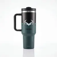 Diablo Chairs - Thermosbeker met een handvat - Ghotic Green - 3-in-1 deksel met siliconenafdichting - 1200 ml