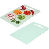 PlasticForte Keuken Snijplank - 2x - mintgroen - 27 x 16 cm - kunststof - voor groente, fruit, vlees en vis