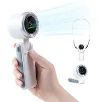 LONGZIMING -Draagbare Handventilator - Compacte Turbo Fan - Persoonlijke Koeler - 180° Verstelbare Luchtstroom - LED Batterijindicator - Ultralicht Ontwerp - Ideale Koelte Onderweg - 1 Stuk