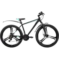 Happiq Mountainbike – Voor heren en dames – 18 versnellingen / 3 spaken / schijfremfiets – Aluminium / Blauw / 66 cm