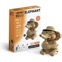 Cartonic -3D PUZZLE -Collectible ELEPHANT- puzzelen karton 3D DIY Creatief Speelgoed Decoratie Interieur Cadeau Ecologisch Voor kinderen en volwassenen
