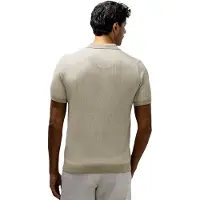 State of Art Geprinte beige polo 3-knoops
