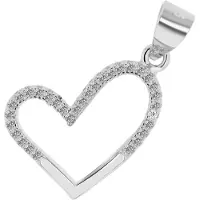 Akzent dames hanger "Carlee" aus 925 Sterlingzilver, gerhodineerd, duurzaam
