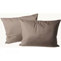 Y-NOT Kussenslopen Set - Velvet Taupe Grey - 60x70 cm - 2-pack - Zachte Kussenhoezen voor Comfortabele Nachtrust