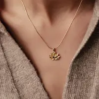 Hey Happiness Lotus Ketting Dames - 925 Sterling Zilver 18K Goud Verguld - Hanger Ketting - Verstelbaar - Hypoallergeen