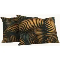 Y-NOT Kussenslopen Set - Mat Satijn Leaves Green Gold - 60x70 cm - 2-pack - Zachte Kussenhoezen voor Comfortabele Nachtrust
