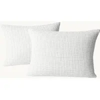Y-NOT Kussenslopen Set - Waffle White - 60x70 cm - 2-pack - Zachte Kussenhoezen voor Comfortabele Nachtrust