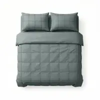 Sleeptime dekbedovertrek Check Pintuck - groen - Microvezel - 240x220