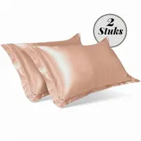 Beauty Silk - Kussenslopen - 60x70 - 2 stuks - Glans Satijn - Champagne