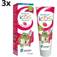 Miradent Mirafluor Kids Tandpasta Framboos - 0-6 jaar - 3 x 75 ml