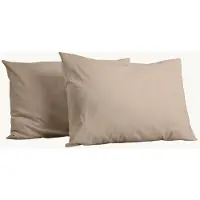 Y-NOT Kussenslopen Set - Mat Satijn Taupe - 60x70 cm - 2-pack - Zachte Kussenhoezen voor Comfortabele Nachtrust