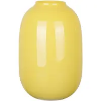 Mega Collections Bloemenvaas Oval Beauty - geel - glas - D19 x H30 cm