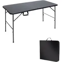 BRASQ Inklapbare Vouwtafel Zwart - 120x60x74cm - Campingtafel - Klaptafel - Inklapbaar - Weerbestendig