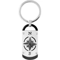 Akzent Unisex Sleutelhanger Oriel accent sleutelhanger met kompasontwerp, roestvrij staal
