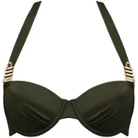 Marlies Dekkers Royal Navy Seaweed Green Plunge Balcony Bikini Top Maat: 80E | Bikini's Outlet | Dames | Groen
