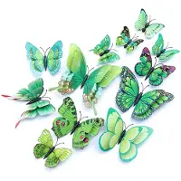 LONGZIMING -3D Vlinder Muurdecoratie - 3D Vlinder Wandsticker - Muursticker - Magnetische Bevestiging - Waterdicht En Stofafstotend - Voor Kinderen En Huisdieren - 24 Stuks