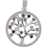 Akzent dames hanger "Violet" aus 925 Sterlingzilver, gerhodineerd, duurzaam