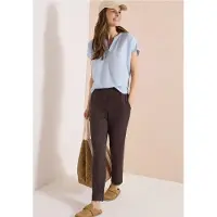 Cecil Dames Mid Waist Slim Legs broek in casual fit - Bruin - M