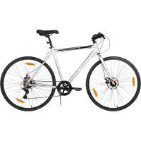 Happiq Racefiets – Voor heren en dames – Lichtgewicht aluminium frame, 7 versnellingen, dubbele schijfrem – Zilver, 71 cm