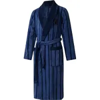 Gentlemen - heren badjas - coral fleece - navy/blue stripe - maat L/XL