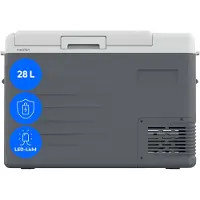 Medion Compressor koelbox 28 L draagbaar, mini koelkast elektrisch, 12 V 24 V 230 V adapter auto vrachtwagen camping boot festival, MD370027