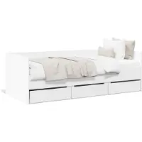 vidaXL Slaapbank met lades zonder matras 75x190 cm wit
