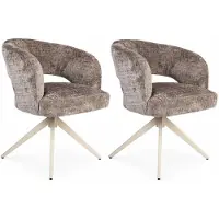 Starfurn Eetkamerstoel Demi | Clay | Poot Sand | Met armleuning - eetkamerstoelen set van 2