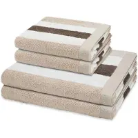 Ross Sonstiges 2 X handdoek 2 X douchehanddoek - in set 4 pack Doubleface Stripes